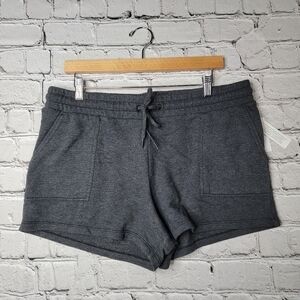 Zella Black Charcoal Pocket Drawstring Loungewear Athleisure Shorts NWT Size L
